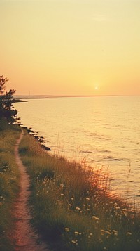 Sunset sea landscape outdoors horizon. AI generated Image by rawpixel.