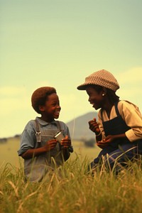 Kid countryside outdoors nature. AI generated Image by rawpixel.