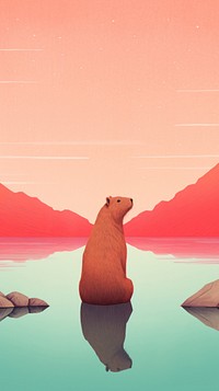 Capybara mammal animal bear. AI generated Image by rawpixel.