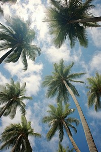 Palm trees nature cloud outdoors. AI generated Image by rawpixel.