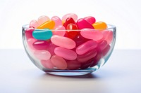 Jelly beans bowl confectionery dessert. AI generated Image by rawpixel.
