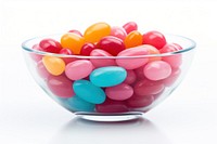 Jelly beans bowl confectionery glass. AI generated Image by rawpixel.