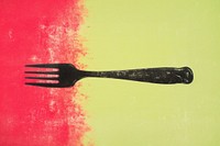 Fork red silverware tableware. AI generated Image by rawpixel.