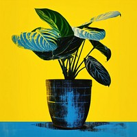 Calathea in pot flower yellow plant. AI generated Image by rawpixel.