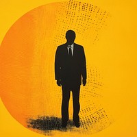 Vinyl silhouette yellow adult. AI generated Image by rawpixel.