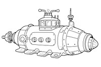 Submarine vehicle sketch transportation.