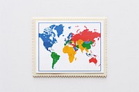 World map white background postage stamp. AI generated Image by rawpixel.