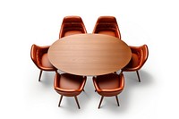 Oval round table chair furniture brown. AI generated Image by rawpixel.