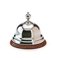 Chrome bell for the hotel white background seasoning lighting. AI generated Image by rawpixel.