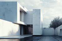 White Minimal house architecture building city. AI generated Image by rawpixel.