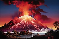 The volcanic eruption landscape mountain outdoors. 