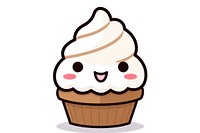 1 kawaii chocolate ice cream cone simple lines vector dessert cupcake food. AI generated Image by rawpixel.