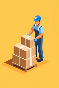 Construction worker holding box isolated cardboard list delivering. AI generated Image by rawpixel.