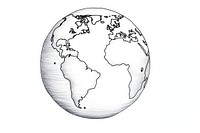 A cartoon pencil drawing of earth planet globe space. AI generated Image by rawpixel.