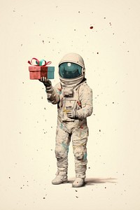 A happy Astronaut holding a giftbox astronaut art photography. AI generated Image by rawpixel.