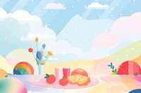 Picnic backgrounds outdoors painting. AI generated Image by rawpixel.