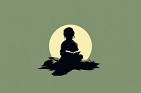 Child reading book backlighting silhouette spirituality. AI generated Image by rawpixel.