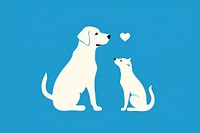 Dog and cat in heart animal mammal blue. AI generated Image by rawpixel.