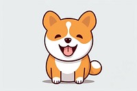 Kawaii shiba dog simple vector cartoon mammal animal. AI generated Image by rawpixel.