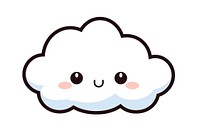Kawaii 1 cloud simple line vector cartoon smiling fluffy. 