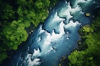 The rushing flood in the rainforest backgrounds outdoors nature. AI generated Image by rawpixel.