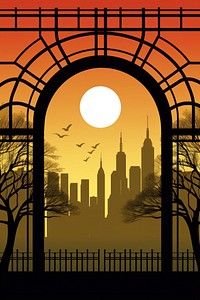 New York central park architecture silhouette building. AI generated Image by rawpixel.