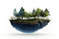 Illustration of half earth with trees growing from it landscape outdoors woodland. AI generated Image by rawpixel.