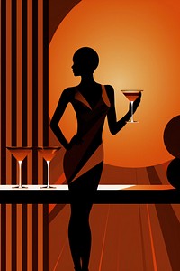 Bar silhouette drink glass. AI generated Image by rawpixel.