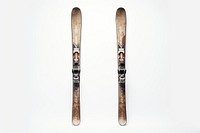 Pair of skis sitting white background weaponry outdoors. AI generated Image by rawpixel.
