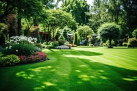Garden grass outdoors backyard. AI generated Image by rawpixel.