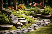Garden grass flagstone outdoors. AI generated Image by rawpixel.