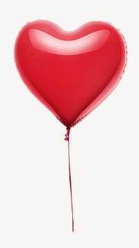 Red heart-shaped balloon mockup psd