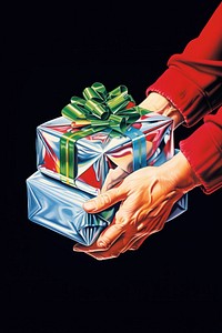 A hand holding a Christmas presents gift celebration surprise. AI generated Image by rawpixel.