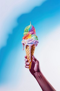 A small icecream dessert food hand. AI generated Image by rawpixel.
