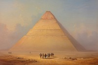 Egyptian pyramid architecture painting archaeology. AI generated Image by rawpixel.