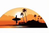 Man silhouette outdoors surfing. 