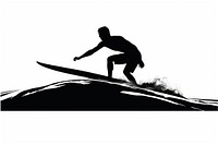 Man silhouette surfing sports. AI generated Image by rawpixel.