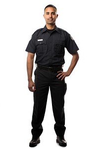 A security guard standing adult white background. AI generated Image by rawpixel.