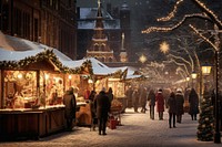 The christmas market in a town in winter urban city architecture. AI generated Image by rawpixel.