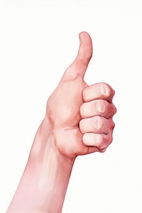 A woman hand with thumb ups finger white background gesturing. AI generated Image by rawpixel.