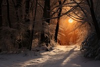 Winter sunlight outdoors woodland. AI generated Image by rawpixel.