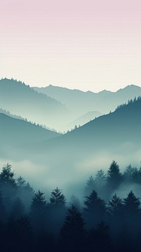 Beautiful nature wallpaper mountain outdoors forest. AI generated Image by rawpixel.