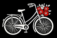 Bicycle with flowers vehicle transportation monochrome. AI generated Image by rawpixel.