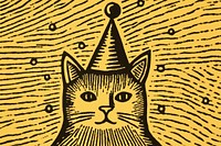 Cat wearing party hat backgrounds mammal animal. AI generated Image by rawpixel.