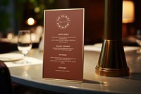 Restaurant menu card