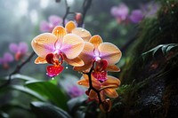 Rainforest orchid flower plant. AI generated Image by rawpixel.