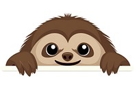 Sloth peeking cartoon mammal. 