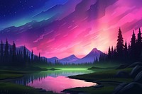 Aurora light landscape outdoors nature. AI generated Image by rawpixel.