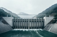 Hydropower plants outdoors dam architecture. AI generated Image by rawpixel.