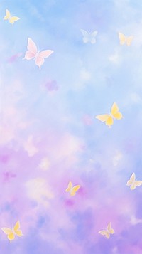Painting of butterflies wallpaper outdoors nature flower. AI generated Image by rawpixel.